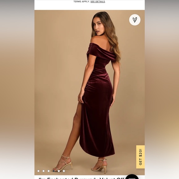 Lulu’s Velvet Burgundy Wedding Guest dress - Picture 2 of 3